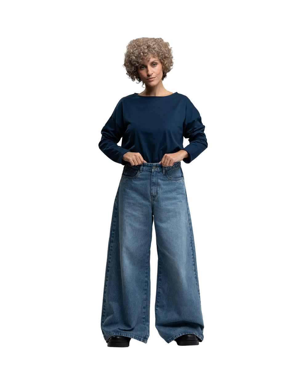 Jean Wide Leg Corrientes - Denim oscuro