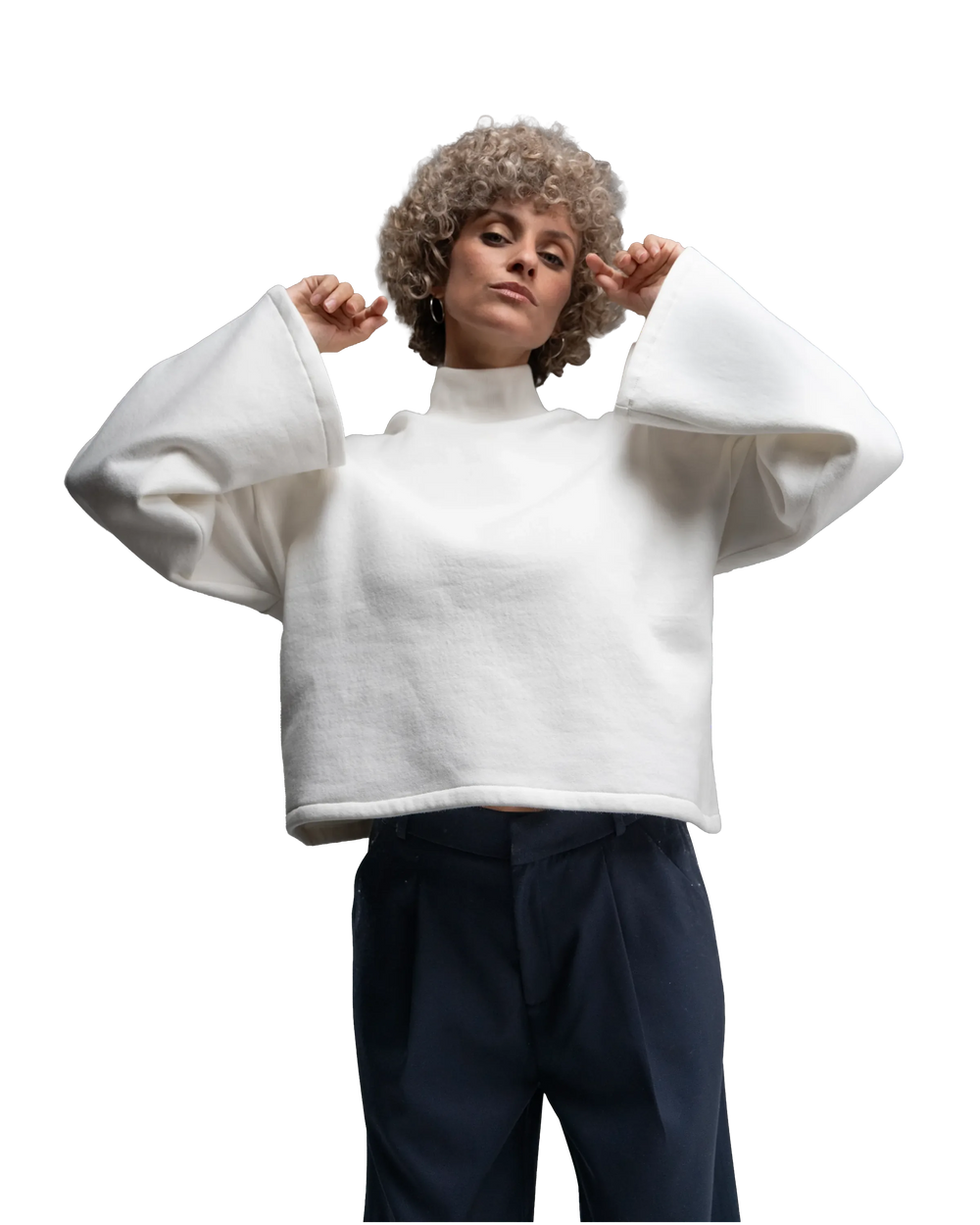 Polera Cuello Alto Calafate - Perla