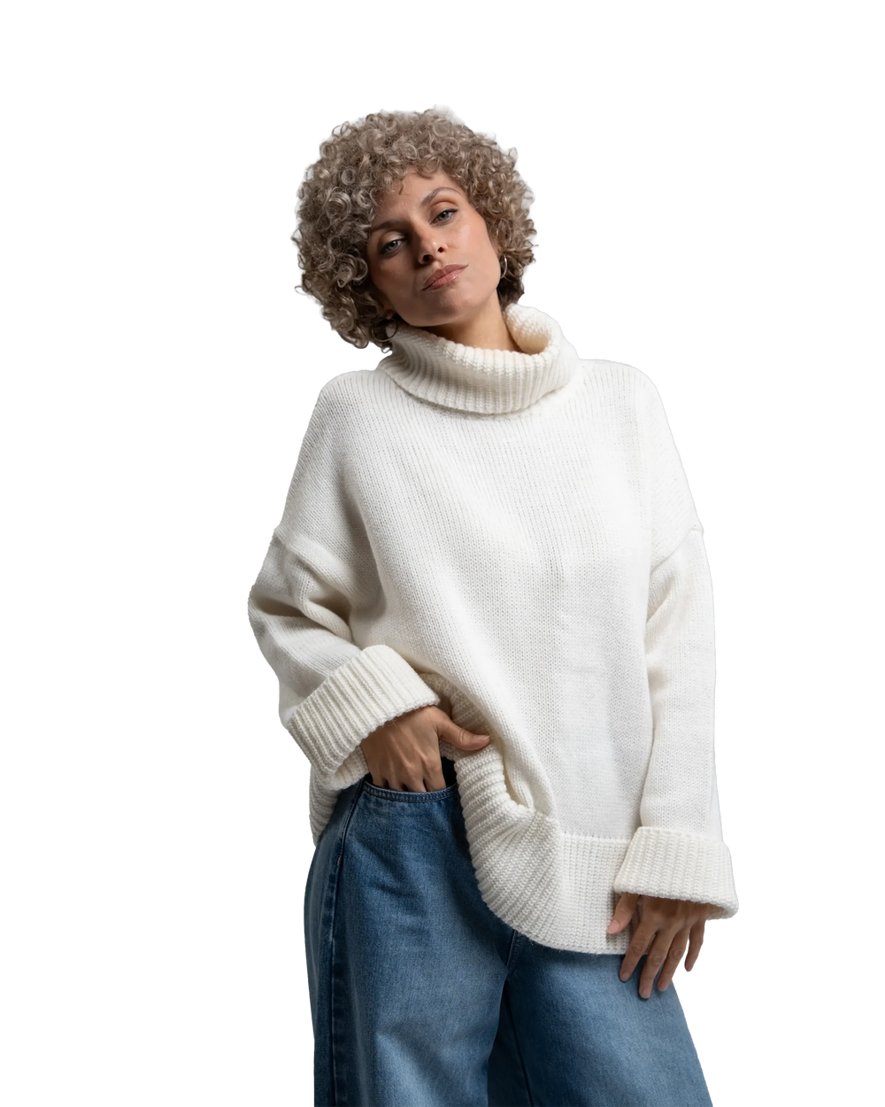 Sweater Cuello Alto Bariloche - Negro